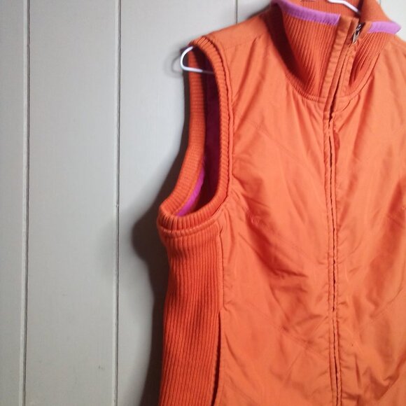 Tommy Hilfiger Vest Jacket L Full Zip Orange Pink - Picture 9 of 13
